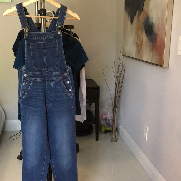J. Crew Factory Classic Denim Overall, In All Day Stretch XXS. Straight leg - Picture 5 of 14